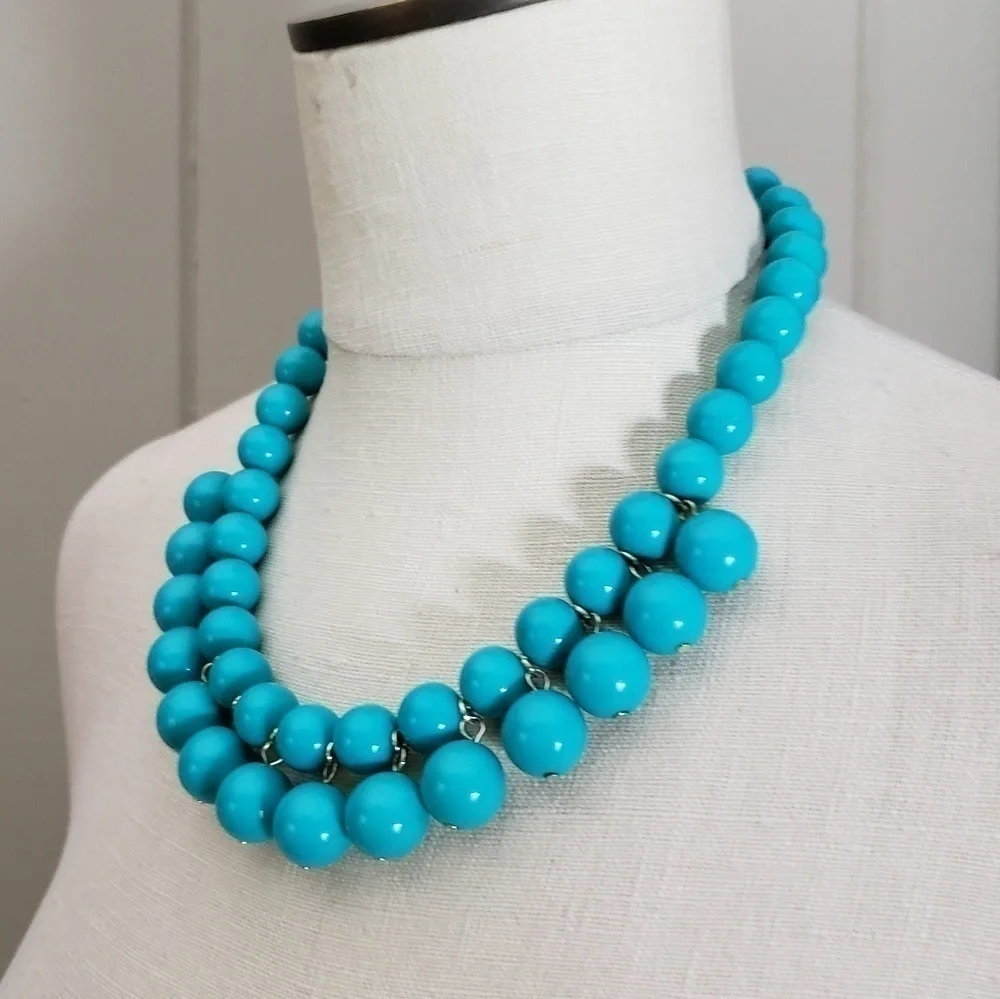 Vintage Turquoise blue statement necklace